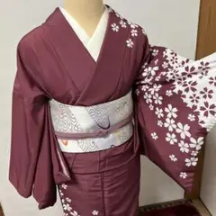 日本舞踊　ポリエステル　単衣　舞台衣装　盆踊り　　桜