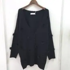 ぽんぽんゆるニットカーディガン ラベルエチュード LA BELLE ETUDE
