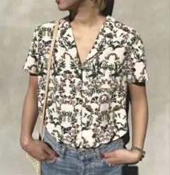 TODAYFULフラワープリントシャツ