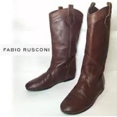 【秋冬コーデ】ファビオルスコーニ ダークブラウン ミドルブーツ 23cm