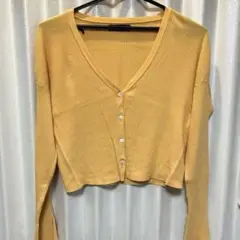 オレンジ　レディース　カーディガン　Mサイズ