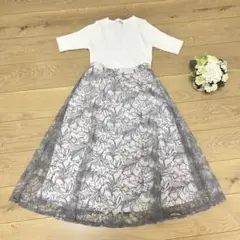 CoutureBrooch/フラワープリントレースフレアスカート36（Sサイズ）