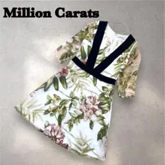 ミリオンカラッツ オーガンジーフラワーワンピース 総柄 花柄 S ミニワンピ