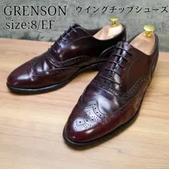 【英国製】グレンソン ウインクチップ ドレスシューズ 内羽根 8/EF 26.5