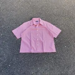 90's old uniqlo レッド ギンガムチェック 短丈 ボックス シャツ
