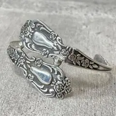 vintage シルバー フォークバングル 925