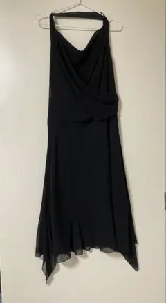 ブラック ノースリーブ ロングワンピース