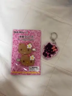 ハローキティ 前髪クリップ トコナツバケーション ビンクギャル キーホルダー