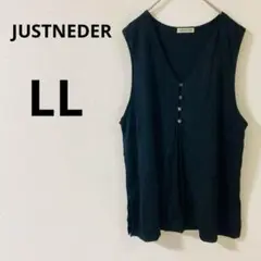 ジャステンダー　JUSTNEDER ノースリーブベスト　Vネック　レーヨン混