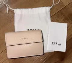【美品】FURLA 三つ折り財布　ミニウォレット　アイボリー　ベージュ