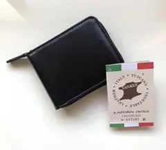 YANKEE社 ラウンドファスナー コンパクト財布 イタリアンレザー 黒