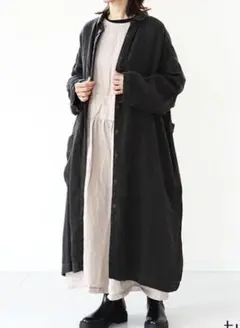未使用 tumugu リネン ワンピース チャコール