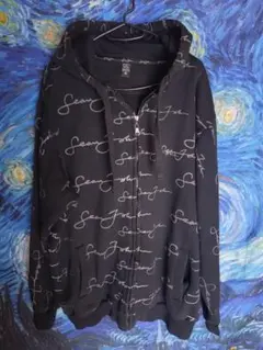 Sean John ブラック ジップアップパーカー XXL