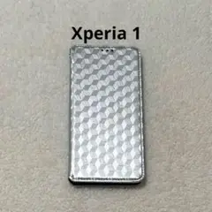 Xperia 1 スマホケース 手帳型ケース シルバー