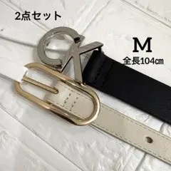新品⭐️Calvin Kleinベルト2点セット M ブラック×オフホワイト