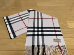 BURBERRY バーバリー マフラー カシミア100% ストーン色 ホワイト系