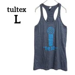 tultex 【L】 アメリカンロゴプリントタンクトップ ダークグレー ダラス