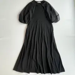 美品✨PLUS OTO.HA プラスオトハ ロングワンピース バルーン袖 黒