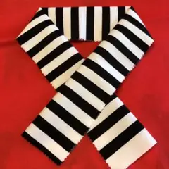 【29】110cm 半襟 半衿 黒 ハンドメイド 生地 ハギレ ボーダー 着物
