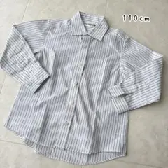 110 キッズ　子ども　カッターシャツ　ブラウス　長袖シャツ　ストライプ