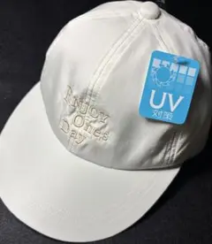 【新品】【未使用品】　白キャップ　　UV対策　サイズ調整可能