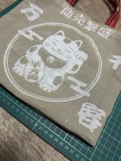 招き猫デザイン エコバッグ　サブバック