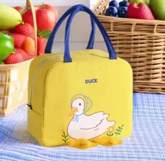 アヒルデザインランチバッグ　保冷トートバッグ　可愛い　お洒落　個性的　新品　黄色