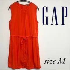 【GAP】ギャップ(M) オレンジ　ノースリーブ　ワンピース　ボタン