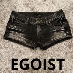 試着のみ美品EGOISTブラックデニムショートパンツS位size25moussy