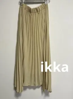 ikka イッカ レディース プリーツ ロングスカート イエロー Mサイズ