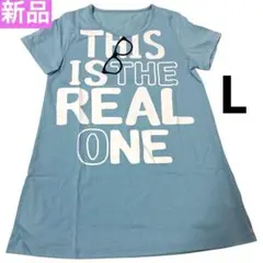 新品　着映えたチュニックTシャツ　L ブルー
