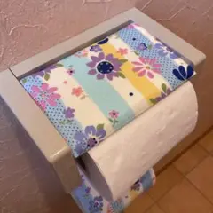 3076【2点100円、3点200円引き】花柄トイレットペーパーカバー