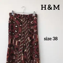 H＆M　エイチアンドエム　レディース　ワイドパンツ　総柄　個性的