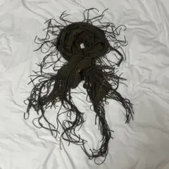 00's archive goa フリンジ付きオリーブグリーンストール