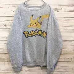 《激カワ》ポケットモンスター ポケモン☆スウェット XL ピカチュウ グレー