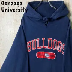 ゴンザガ大学 刺繍 カレッジ パーカー ネイビー 八村 アメリカ古着US古着