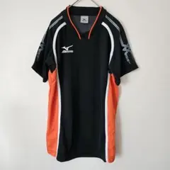 ミズノ　Mizuno バレーボール シャツ 半袖 ブラック/オレンジ