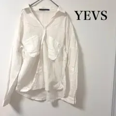 【イーブス】 レディース トップス シャツ 長袖 ブラウス 薄手 ホワイト