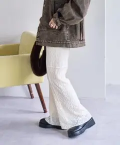 Kastane パッチワークレギンス アイボリー