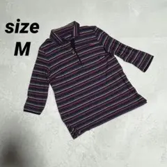 美品 vintage ヴィンテージ　ボーダー柄 ポロシャツ M