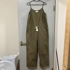 オリーブ色 サロペット 綿100