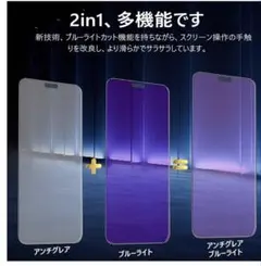 アンチグレアブルーライトカットガラスフィルム　iPhone15pro