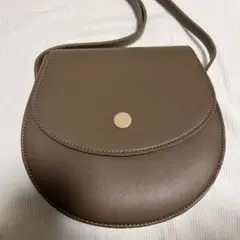 ブラウン 丸型ショルダーバッグ 韓国ファッション