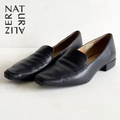 NATURALIZER Clea レザーローファー　低ヒール　黒 スクエアトゥ