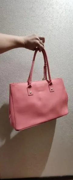 ピンク トートバッグ 合成皮革