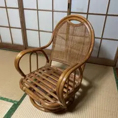 【値下げ】引き取り/ラタン調　回転座椅子①