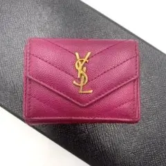 美品✨ サンローラン 三つ折財布 カサンドラ キャビアスキン