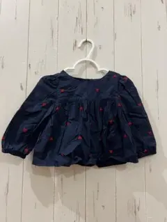 baby GAP ギャップ　長袖　ブラウス　ネイビー　ハート　春　秋　冬