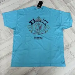 renoma エンブレムプリント Tシャツ Lサイズ 水色