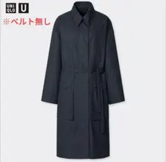 【訳あり】ユニクロユー コットンロングコート ブラック XL アウター黒